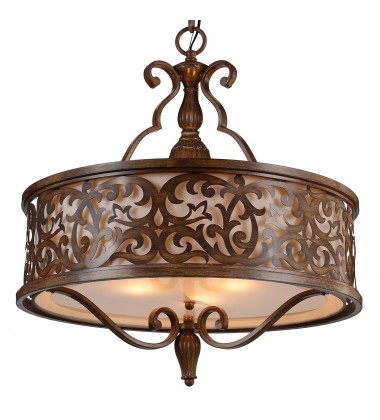  Nicole 5 Light Drum Shade Chandelier With Brushed Chocolate Finish (9807P21-5-116-A) - CWI