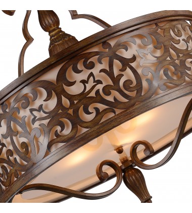  Nicole 5 Light Drum Shade Chandelier With Brushed Chocolate Finish (9807P21-5-116-A) - CWI