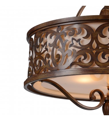  Nicole 5 Light Drum Shade Chandelier With Brushed Chocolate Finish (9807P21-5-116-A) - CWI