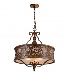  Nicole 5 Light Drum Shade Chandelier With Brushed Chocolate Finish (9807P21-5-116-A) - CWI