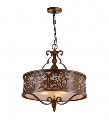  Nicole 5 Light Drum Shade Chandelier With Brushed Chocolate Finish (9807P21-5-116-A) - CWI
