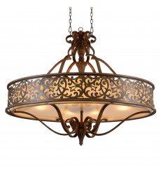  Nicole 6 Light Drum Shade Chandelier With Brushed Chocolate Finish (9807P39-6-116) - CWI