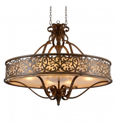  Nicole 6 Light Drum Shade Chandelier With Brushed Chocolate Finish (9807P39-6-116) - CWI