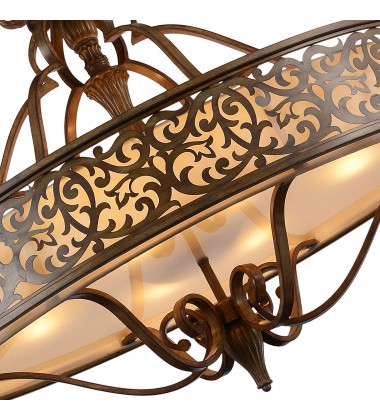  Nicole 6 Light Drum Shade Chandelier With Brushed Chocolate Finish (9807P39-6-116) - CWI