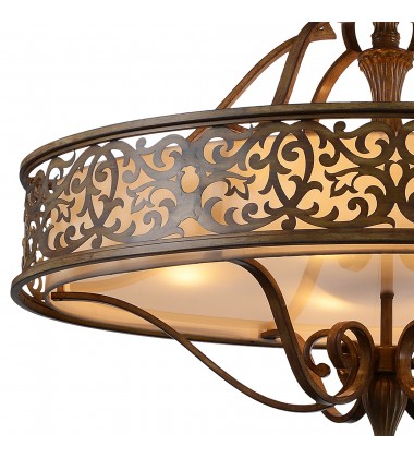  Nicole 6 Light Drum Shade Chandelier With Brushed Chocolate Finish (9807P39-6-116) - CWI