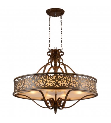  Nicole 6 Light Drum Shade Chandelier With Brushed Chocolate Finish (9807P39-6-116) - CWI