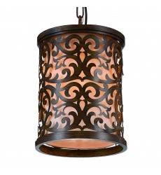  Nicole 1 Light Drum Shade Mini Pendant With Brushed Chocolate Finish (9807P9-1-116) - CWI
