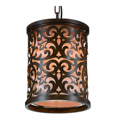  Nicole 1 Light Drum Shade Mini Pendant With Brushed Chocolate Finish (9807P9-1-116) - CWI