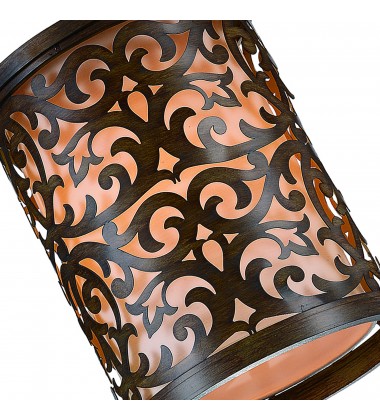  Nicole 1 Light Drum Shade Mini Pendant With Brushed Chocolate Finish (9807P9-1-116) - CWI