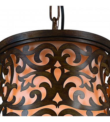  Nicole 1 Light Drum Shade Mini Pendant With Brushed Chocolate Finish (9807P9-1-116) - CWI
