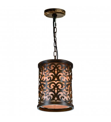  Nicole 1 Light Drum Shade Mini Pendant With Brushed Chocolate Finish (9807P9-1-116) - CWI