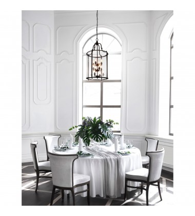  Desire 12 Light Drum Shade Chandelier With Oil Rubbed Bronze Finish (9809P17-12-109-A) - CWI