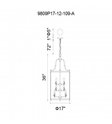  Desire 12 Light Drum Shade Chandelier With Oil Rubbed Bronze Finish (9809P17-12-109-A) - CWI