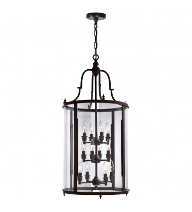  Desire 12 Light Drum Shade Chandelier With Oil Rubbed Bronze Finish (9809P17-12-109-A) - CWI