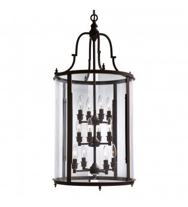  Desire 12 Light Drum Shade Chandelier With Oil Rubbed Bronze Finish (9809P17-12-109-A) - CWI