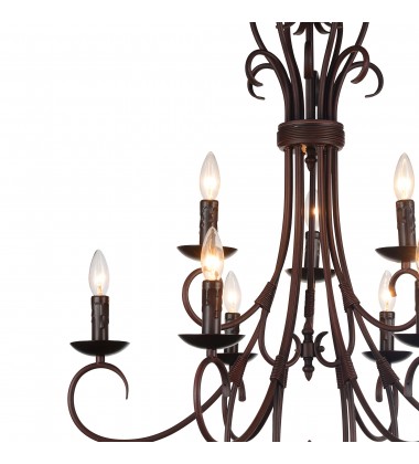 Maddy 9 Light Up Chandelier With Oil Rubbed Brown Finish (9817P29-9-121) - CWI Maddy 9 Light Up Chandelier With Oil Rubbed Brown Finish (9817P29-9-121) - CWI