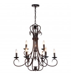  Maddy 9 Light Up Chandelier With Oil Rubbed Brown Finish (9817P29-9-121) - CWI