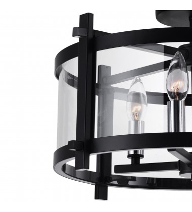 Miette 4 Light Cage Flush Mount With Black Finish (9827C18-4-101) - CWI Miette 4 Light Cage Flush Mount With Black Finish (9827C18-4-101) - CWI
