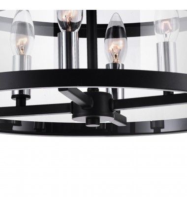 Miette 4 Light Cage Flush Mount With Black Finish (9827C18-4-101) - CWI Miette 4 Light Cage Flush Mount With Black Finish (9827C18-4-101) - CWI