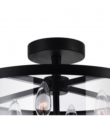 Miette 4 Light Cage Flush Mount With Black Finish (9827C18-4-101) - CWI Miette 4 Light Cage Flush Mount With Black Finish (9827C18-4-101) - CWI