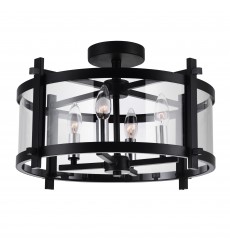  Miette 4 Light Cage Flush Mount With Black Finish (9827C18-4-101) - CWI