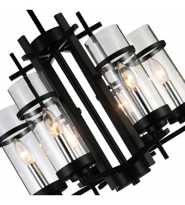  Sierra 6 Light Up Chandelier With Black Finish (9827P18-6-101) - CWI