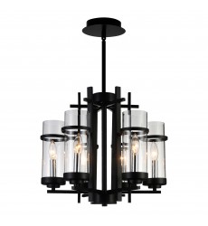  Sierra 6 Light Up Chandelier With Black Finish (9827P18-6-101) - CWI
