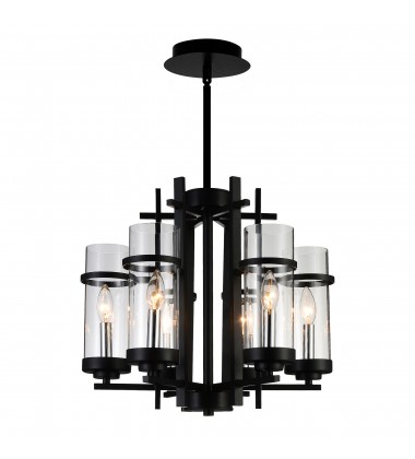  Sierra 6 Light Up Chandelier With Black Finish (9827P18-6-101) - CWI
