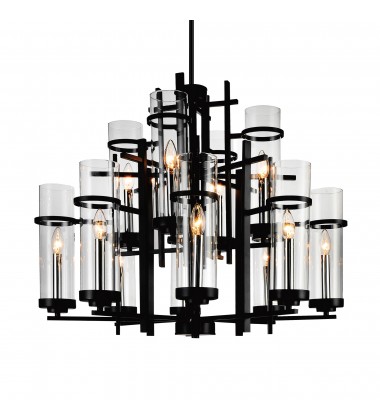  Sierra 12 Light Up Chandelier With Black Finish (9827P30-12-101-A) - CWI