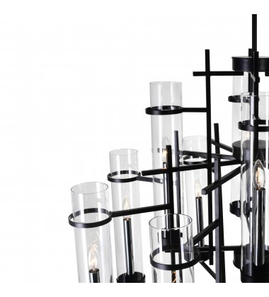  Sierra 12 Light Up Chandelier With Black Finish (9827P30-12-101-A) - CWI