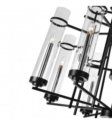  Sierra 12 Light Up Chandelier With Black Finish (9827P30-12-101-A) - CWI