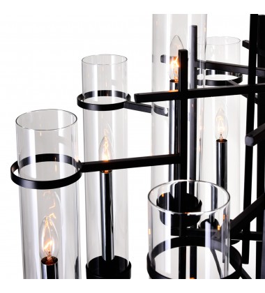  Sierra 12 Light Up Chandelier With Black Finish (9827P38-12-101) - CWI