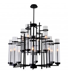  Sierra 12 Light Up Chandelier With Black Finish (9827P38-12-101) - CWI