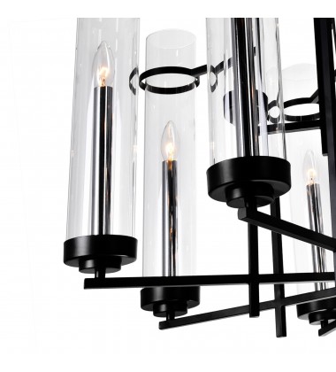  Sierra 8 Light Up Chandelier With Black Finish (9827P38-8-RC-101) - CWI