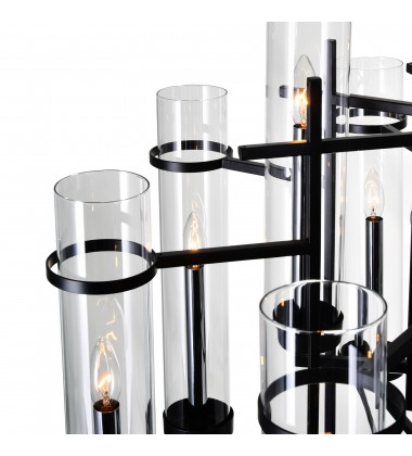  Sierra 8 Light Up Chandelier With Black Finish (9827P38-8-RC-101) - CWI