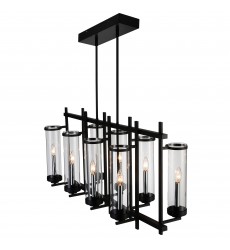  Sierra 8 Light Up Chandelier With Black Finish (9827P38-8-RC-101) - CWI
