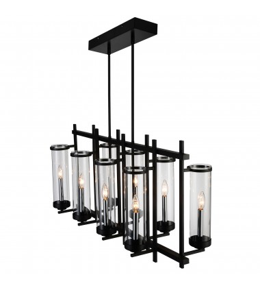  Sierra 8 Light Up Chandelier With Black Finish (9827P38-8-RC-101) - CWI
