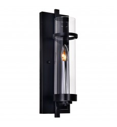  Sierra 1 Light Wall Sconce With Black Finish (9827W5-1-101) - CWI