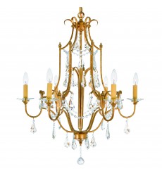  Electra 6 Light Up Chandelier With Oxidized Bronze Finish (9836P28-6-125) - CWI