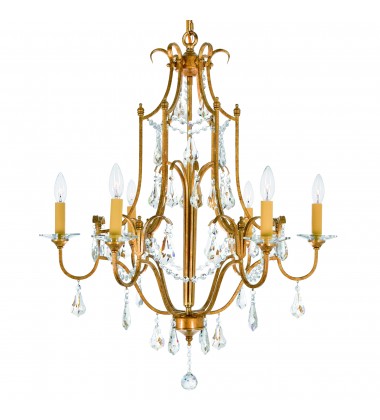  Electra 6 Light Up Chandelier With Oxidized Bronze Finish (9836P28-6-125) - CWI