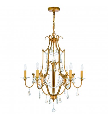  Electra 6 Light Up Chandelier With Oxidized Bronze Finish (9836P28-6-125) - CWI