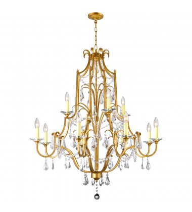  Electra 12 Light Up Chandelier With Oxidized Bronze Finish (9836P37-12-125) - CWI