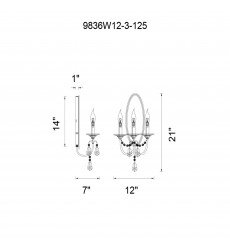  Electra 3 Light Wall Sconce With Oxidized Bronze Finish (9836W12-3-125) - CWI