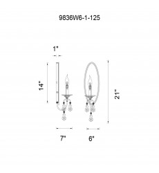  Electra 1 Light Wall Sconce With Oxidized Bronze Finish (9836W6-1-125) - CWI