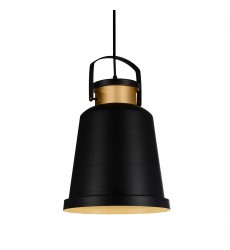  Elisa 1 Light Down Pendant With Black Finish (9845P10-101) - CWI