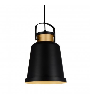  Elisa 1 Light Down Pendant With Black Finish (9845P10-101) - CWI