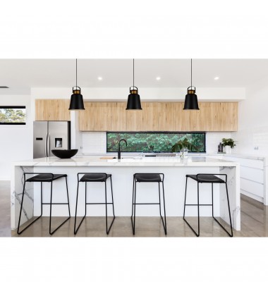  Elisa 1 Light Down Pendant With Black Finish (9845P10-101) - CWI