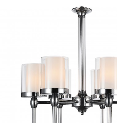  Maybelle 6 Light Candle Chandelier With Chrome Finish (9851P22-6-601) - CWI