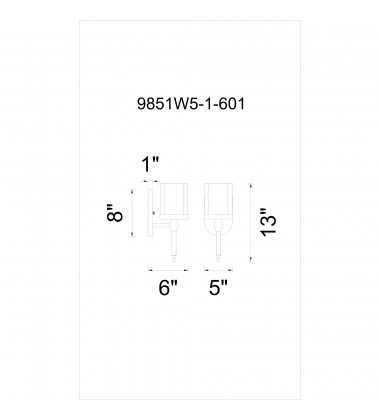  Maybelle 1 Light Bathroom Sconce With Chrome Finish (9851W5-1-601) - CWI