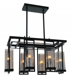  Vanna 6 Light Up Chandelier With Black Finish (9858P27-6-RC-101) - CWI